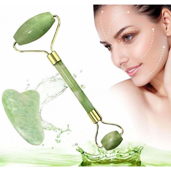 Jade Face Massage Roller and Gua Sha Lifting Tool